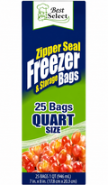 Best Select Zipper Seal Freezer &amp; Storage Bags – Quart Size